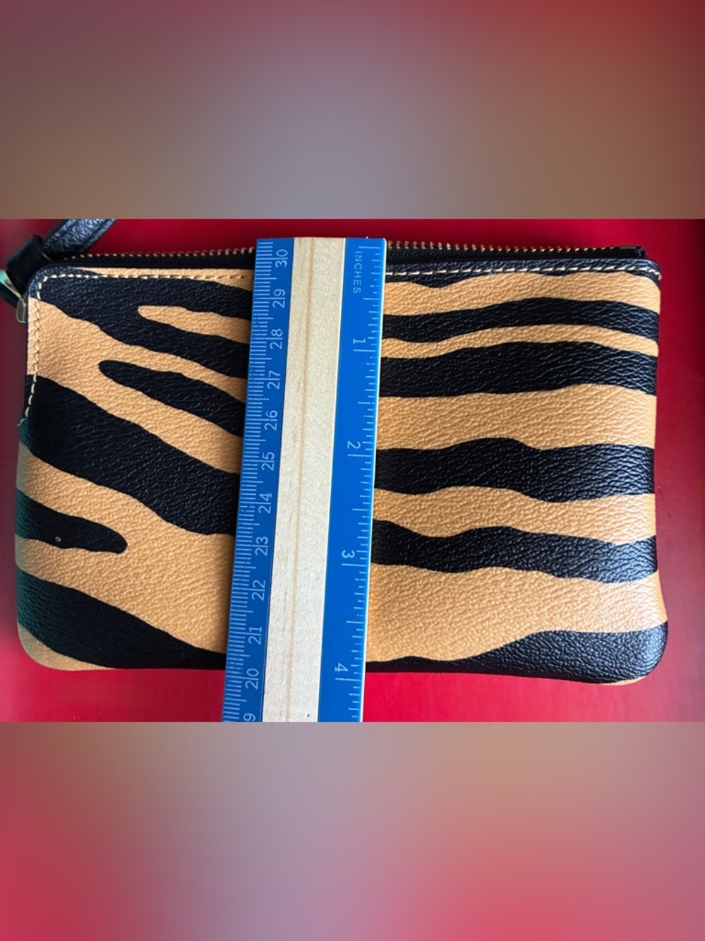 Coach Tiger Stripe Wristlet - Black & Tan - Picture 4 of 9